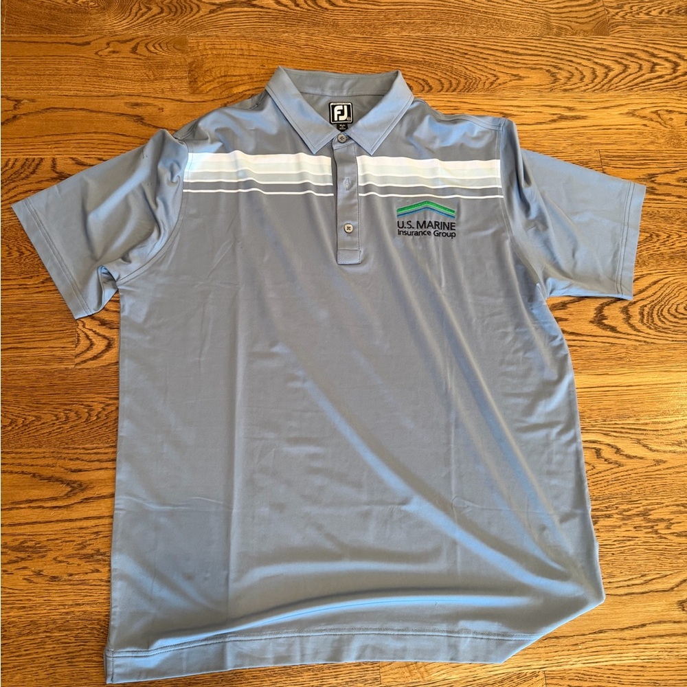 FootJoy Men’s Light Blue Polo with U.S. Marine Insurance Logo